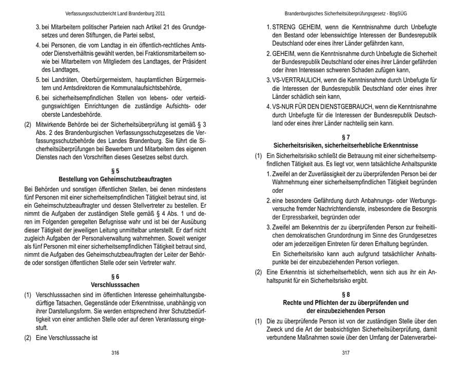 Seite 162 des Verfassungsschutzbericht 2011 Brandenburg