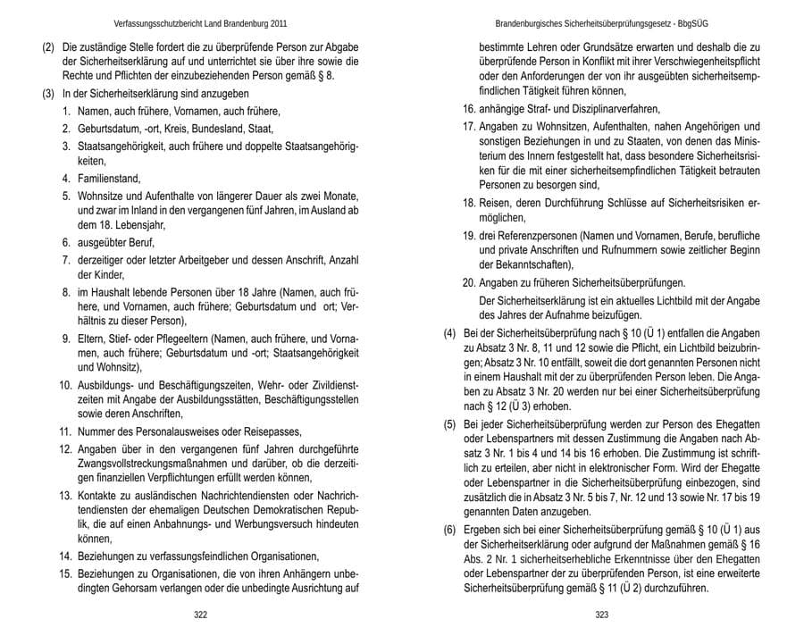 Seite 165 des Verfassungsschutzbericht 2011 Brandenburg