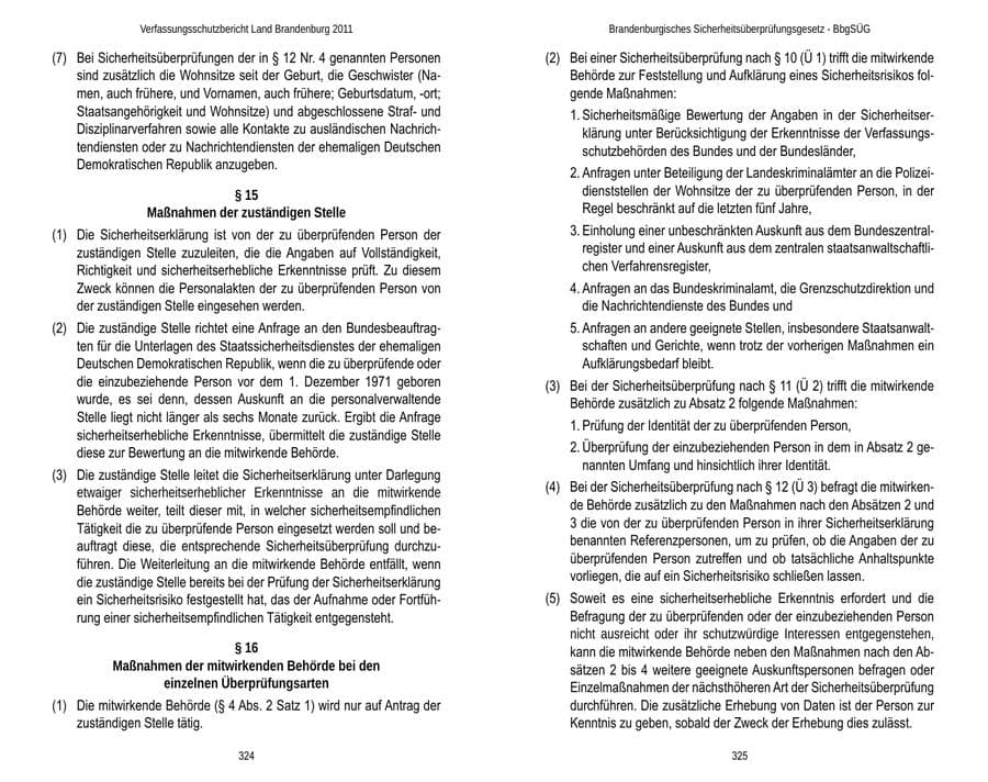 Seite 166 des Verfassungsschutzbericht 2011 Brandenburg