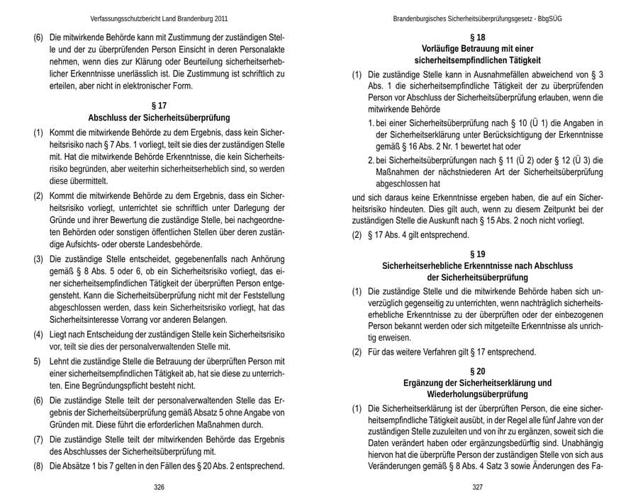 Seite 167 des Verfassungsschutzbericht 2011 Brandenburg