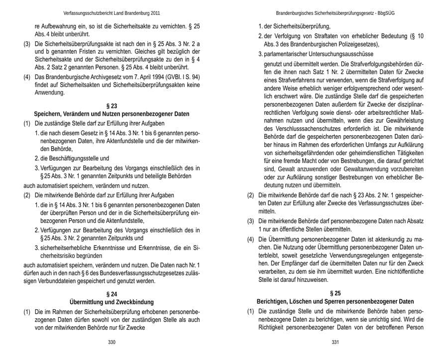 Seite 169 des Verfassungsschutzbericht 2011 Brandenburg