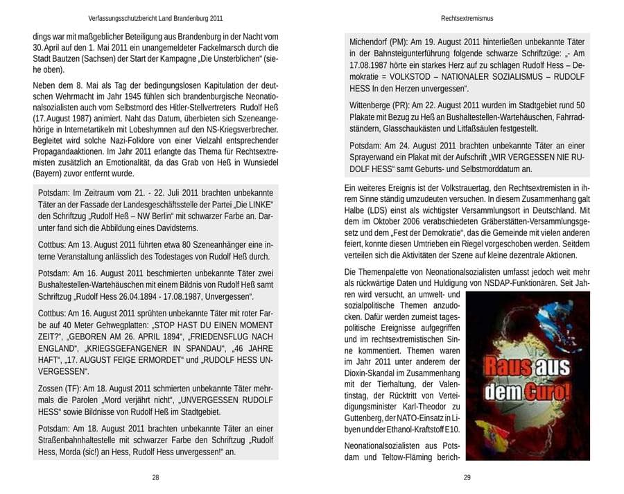Seite 18 des Verfassungsschutzbericht 2011 Brandenburg