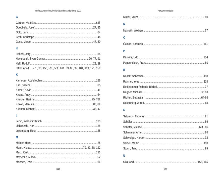 Seite 178 des Verfassungsschutzbericht 2011 Brandenburg