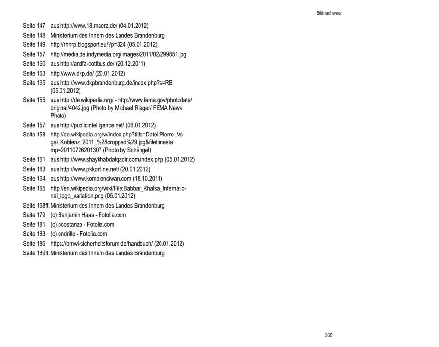 Seite 186 des Verfassungsschutzbericht 2011 Brandenburg