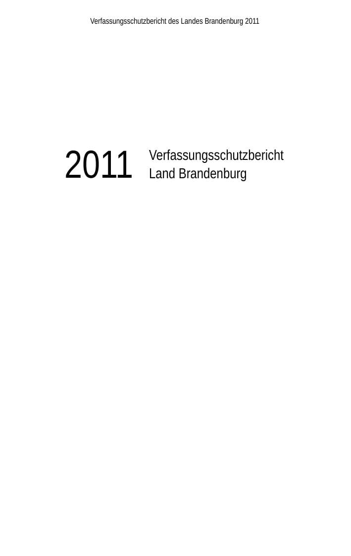 Seite 3 des Verfassungsschutzbericht 2011 Brandenburg