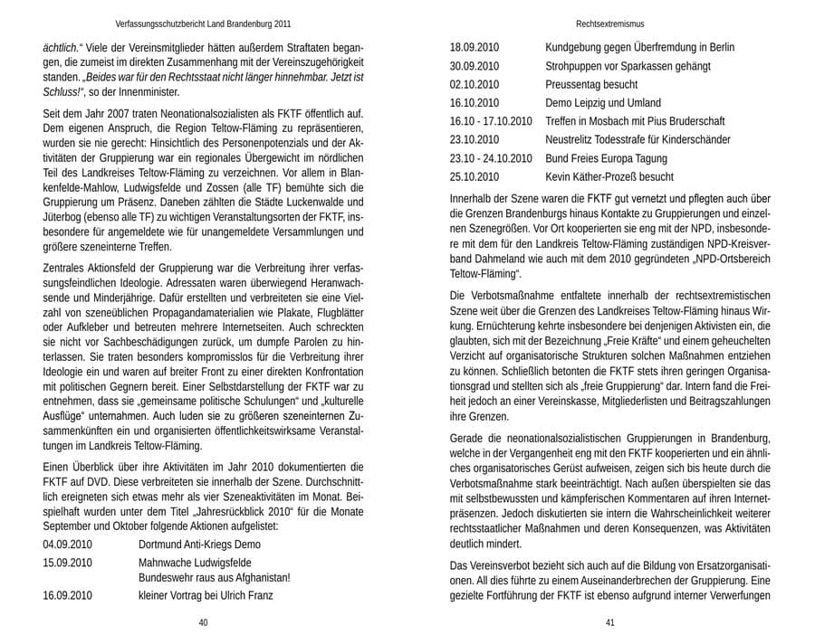 Seite 24 des Verfassungsschutzbericht 2011 Brandenburg