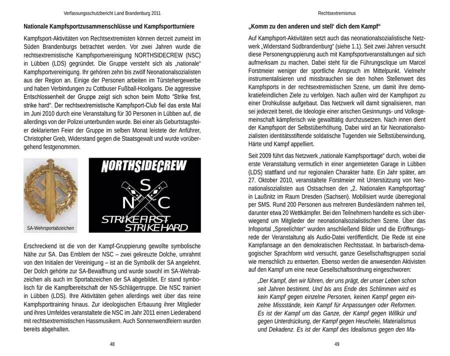Seite 28 des Verfassungsschutzbericht 2011 Brandenburg