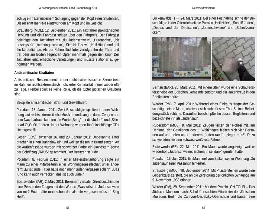 Seite 32 des Verfassungsschutzbericht 2011 Brandenburg