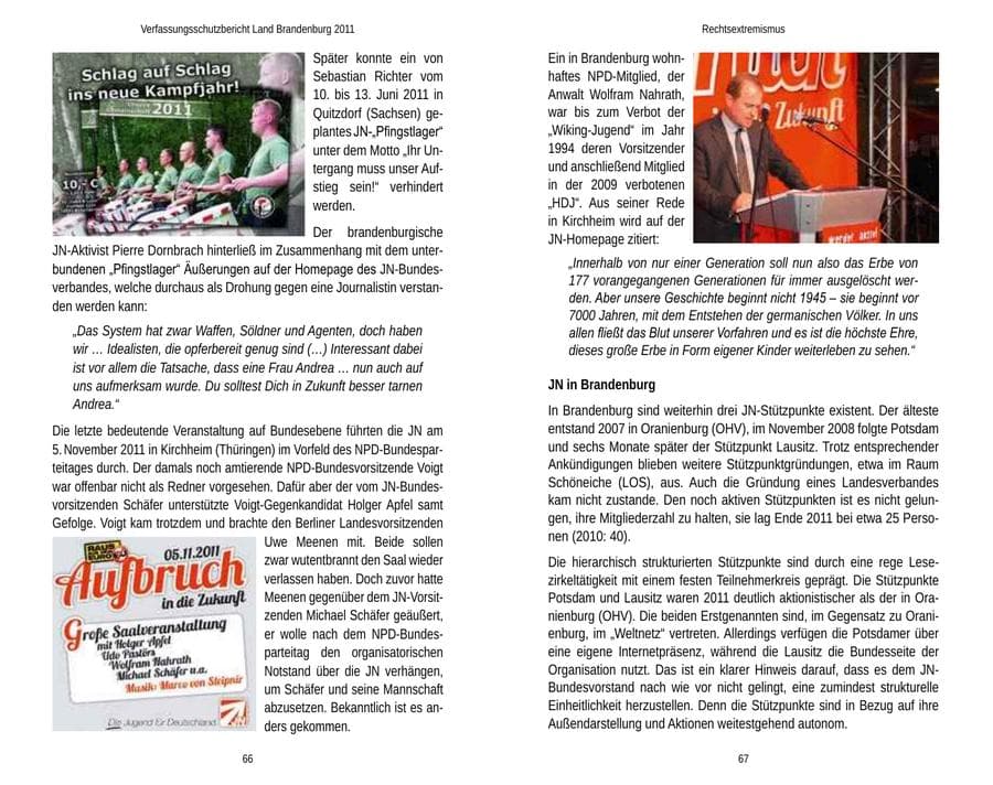 Seite 37 des Verfassungsschutzbericht 2011 Brandenburg