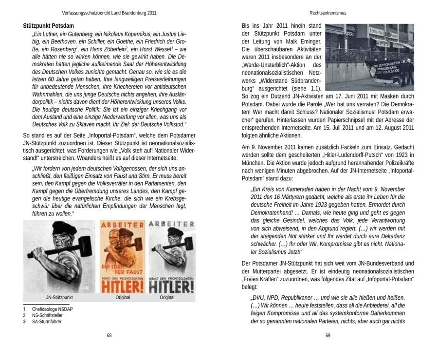 Seite 38 des Verfassungsschutzbericht 2011 Brandenburg