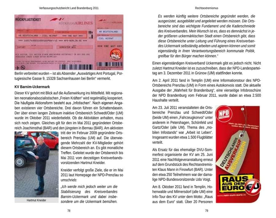 Seite 43 des Verfassungsschutzbericht 2011 Brandenburg