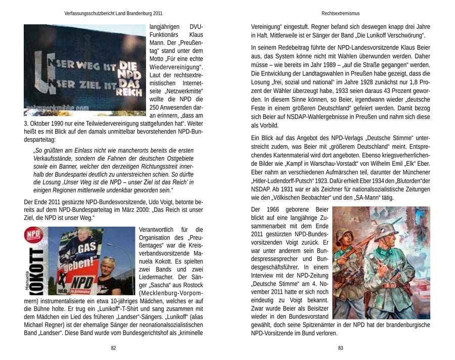 Seite 45 des Verfassungsschutzbericht 2011 Brandenburg