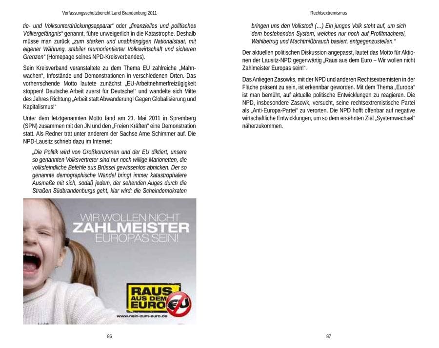 Seite 47 des Verfassungsschutzbericht 2011 Brandenburg