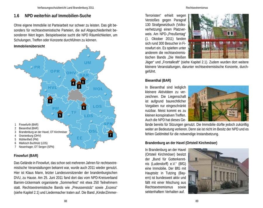 Seite 48 des Verfassungsschutzbericht 2011 Brandenburg