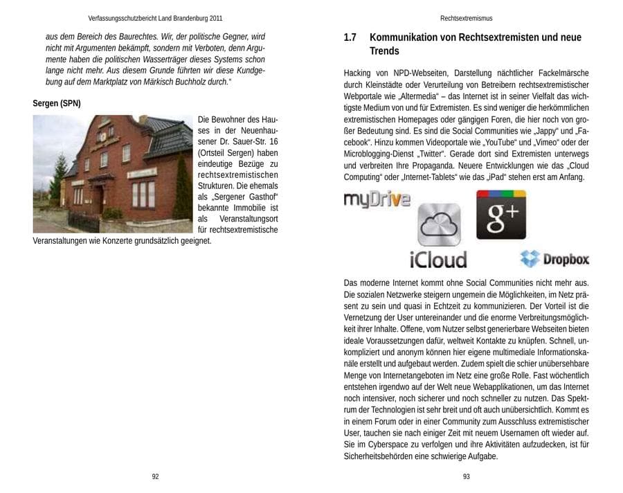 Seite 50 des Verfassungsschutzbericht 2011 Brandenburg