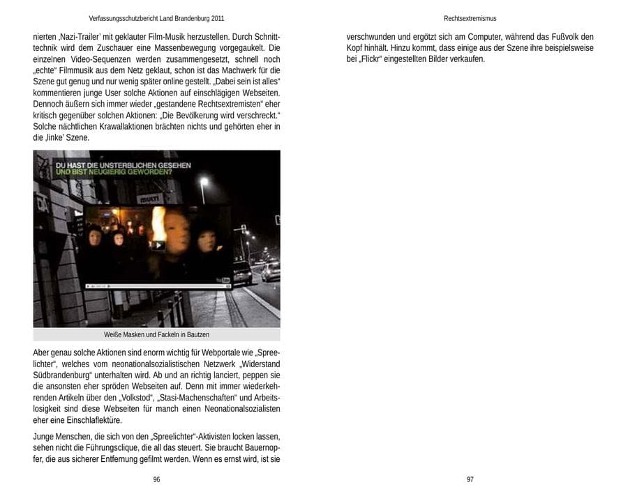 Seite 52 des Verfassungsschutzbericht 2011 Brandenburg