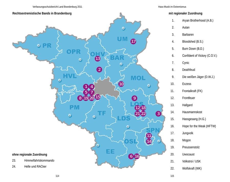 Seite 61 des Verfassungsschutzbericht 2011 Brandenburg