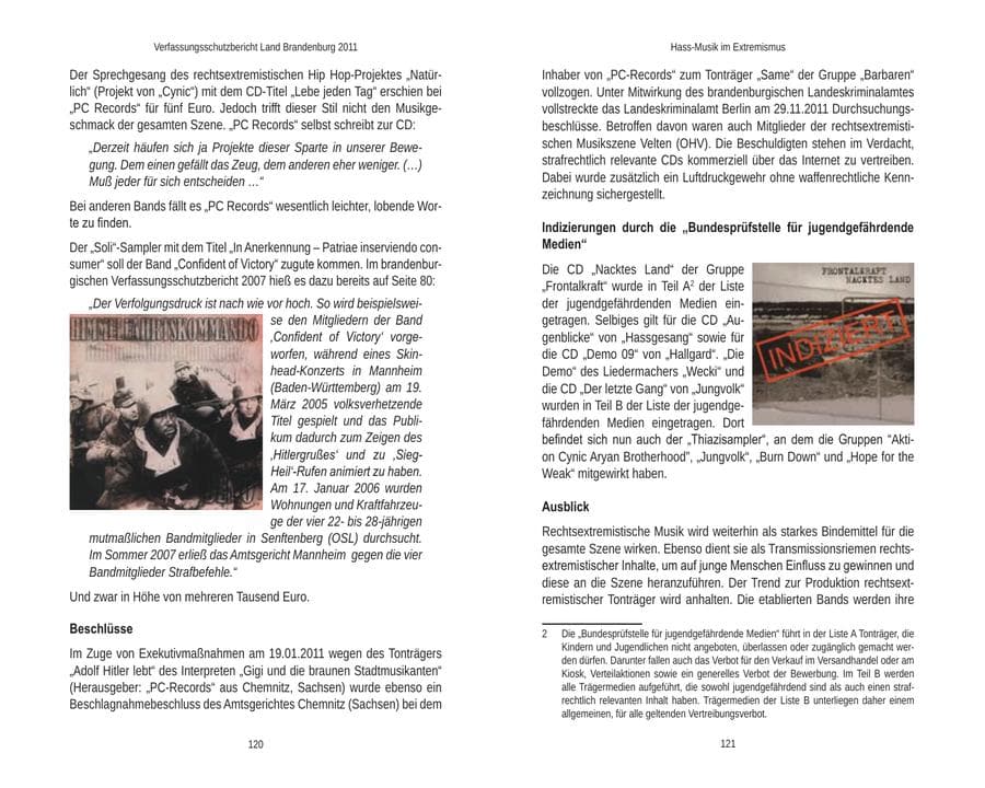 Seite 64 des Verfassungsschutzbericht 2011 Brandenburg