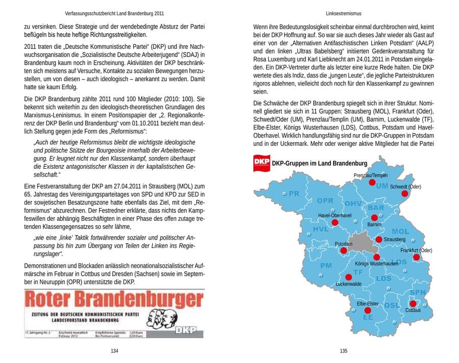 Seite 71 des Verfassungsschutzbericht 2011 Brandenburg