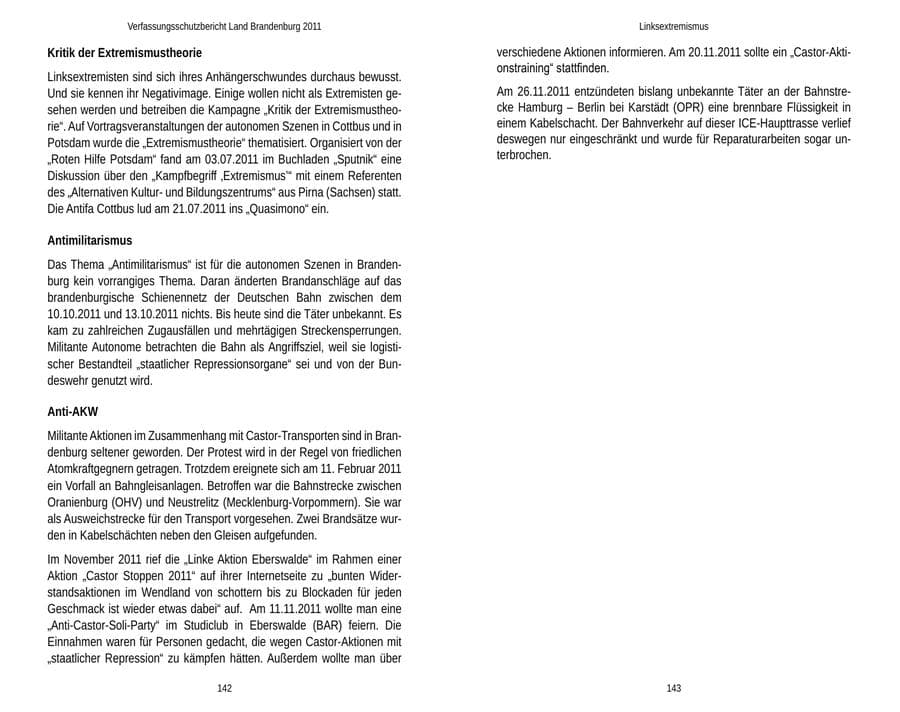 Seite 75 des Verfassungsschutzbericht 2011 Brandenburg