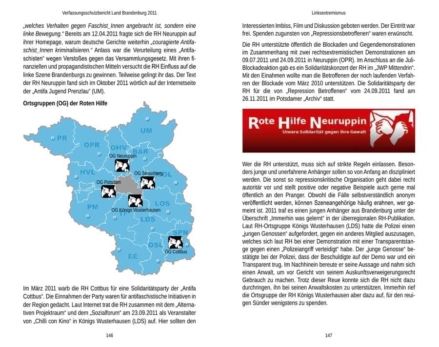 Seite 77 des Verfassungsschutzbericht 2011 Brandenburg