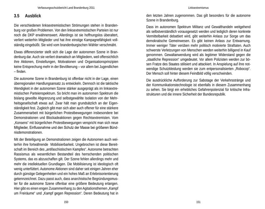 Seite 79 des Verfassungsschutzbericht 2011 Brandenburg