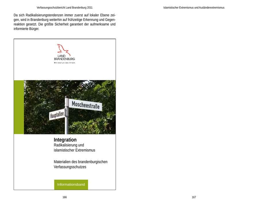 Seite 87 des Verfassungsschutzbericht 2011 Brandenburg