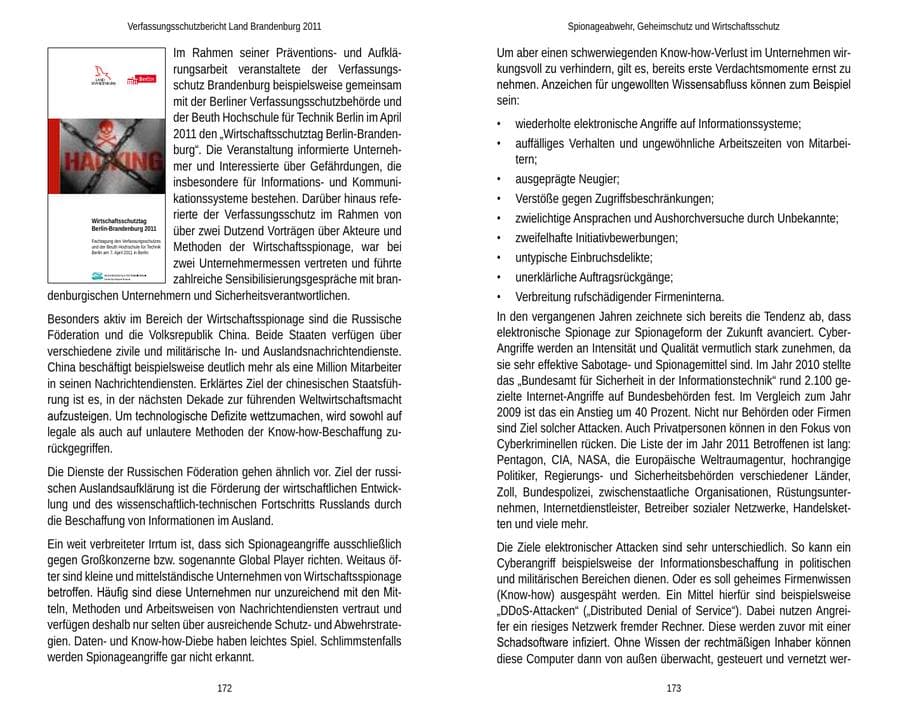 Seite 90 des Verfassungsschutzbericht 2011 Brandenburg