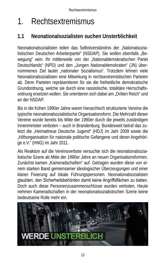 Seite 10 des Verfassungsschutzbericht 2011 Brandenburg