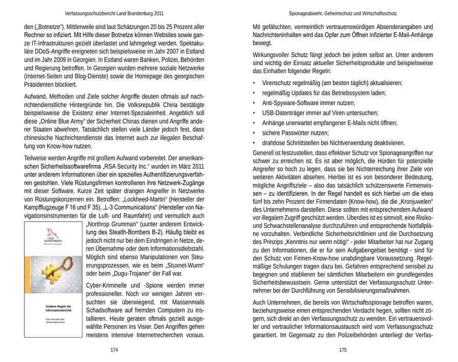 Seite 91 des Verfassungsschutzbericht 2011 Brandenburg