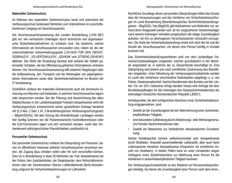 Seite 95 des Verfassungsschutzbericht 2011 Brandenburg