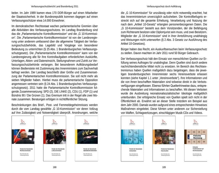 Seite 98 des Verfassungsschutzbericht 2011 Brandenburg