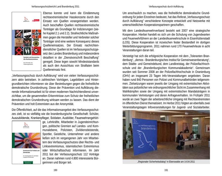 Seite 99 des Verfassungsschutzbericht 2011 Brandenburg