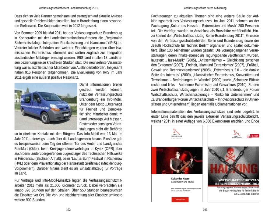 Seite 100 des Verfassungsschutzbericht 2011 Brandenburg
