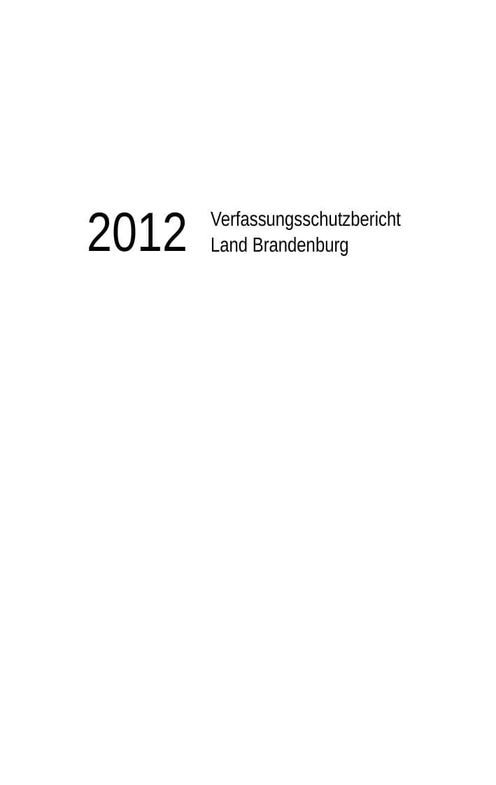 Seite 3 des Verfassungsschutzbericht 2012 Brandenburg