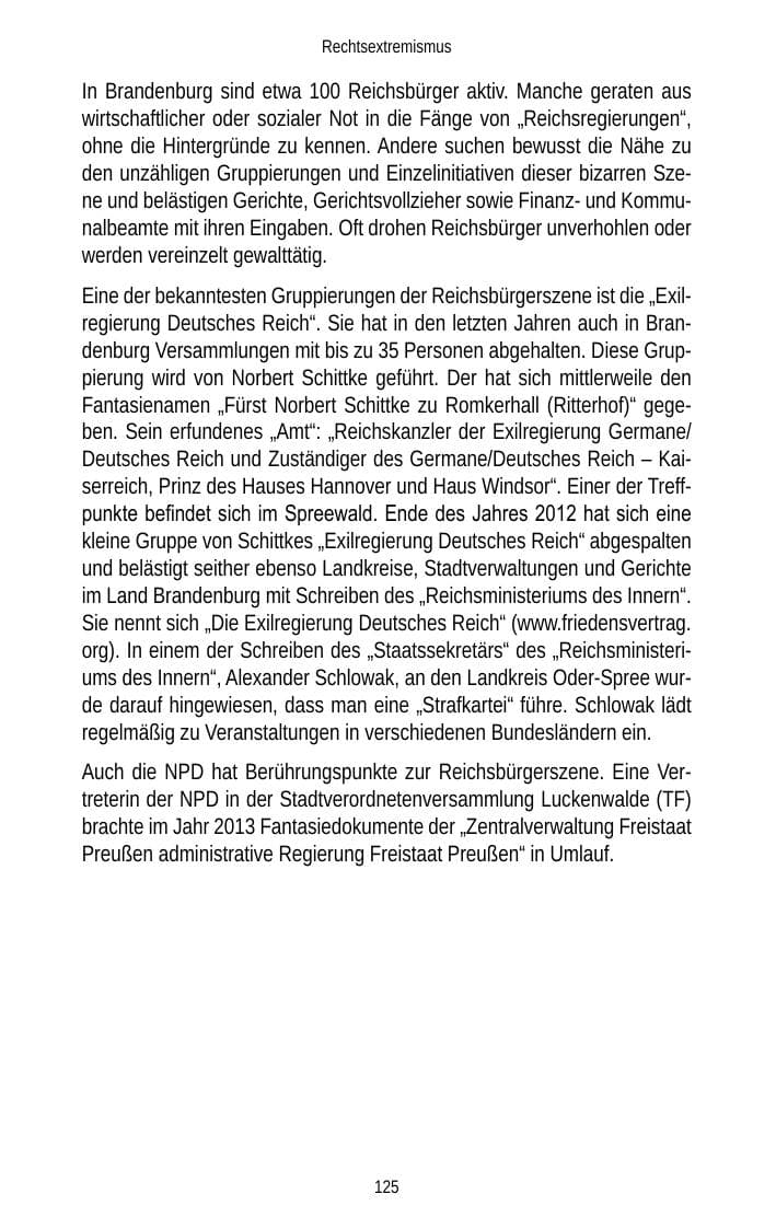 Seite 127 des Verfassungsschutzbericht 2013 Brandenburg