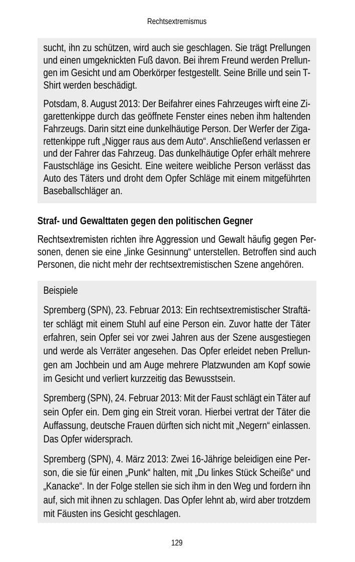 Seite 131 des Verfassungsschutzbericht 2013 Brandenburg