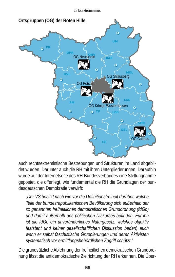 Seite 171 des Verfassungsschutzbericht 2013 Brandenburg