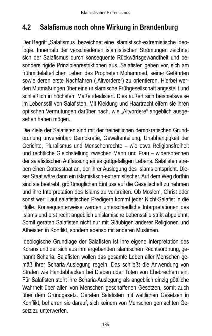 Seite 187 des Verfassungsschutzbericht 2013 Brandenburg