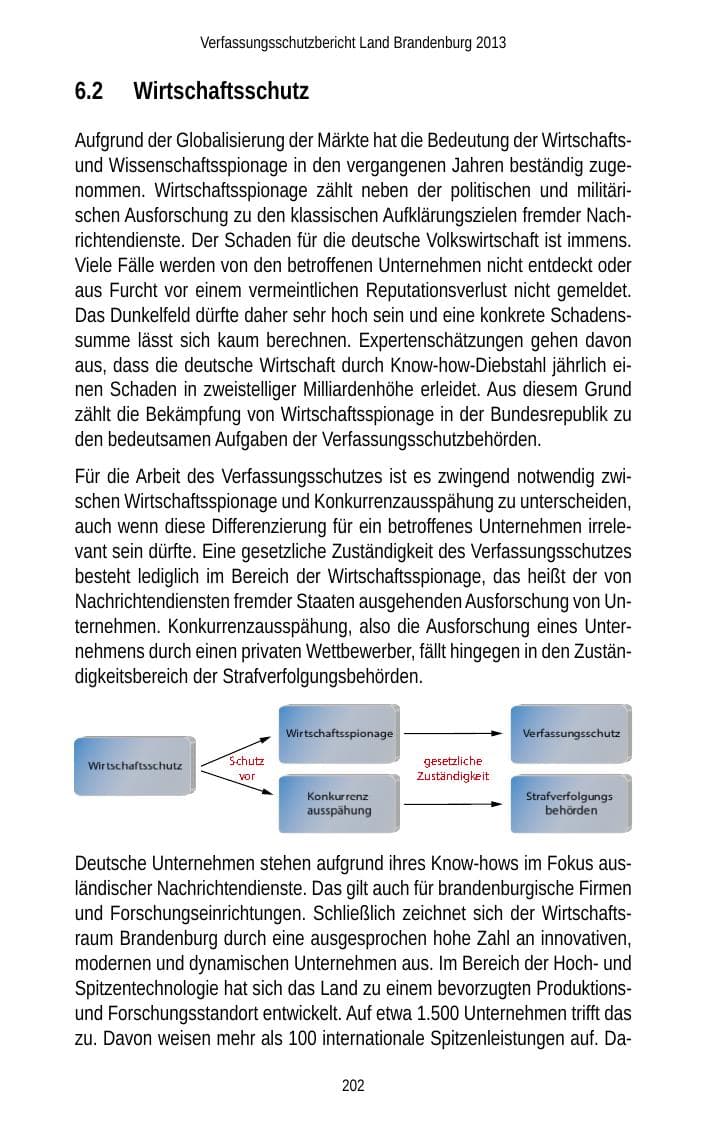 Seite 204 des Verfassungsschutzbericht 2013 Brandenburg