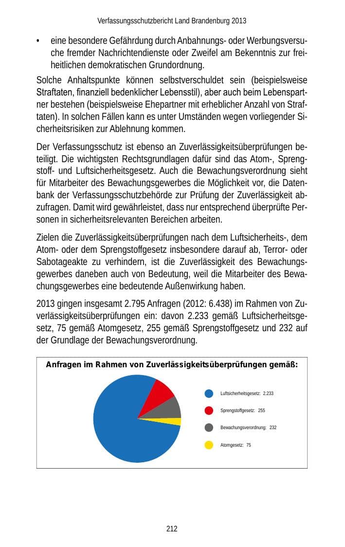 Seite 214 des Verfassungsschutzbericht 2013 Brandenburg