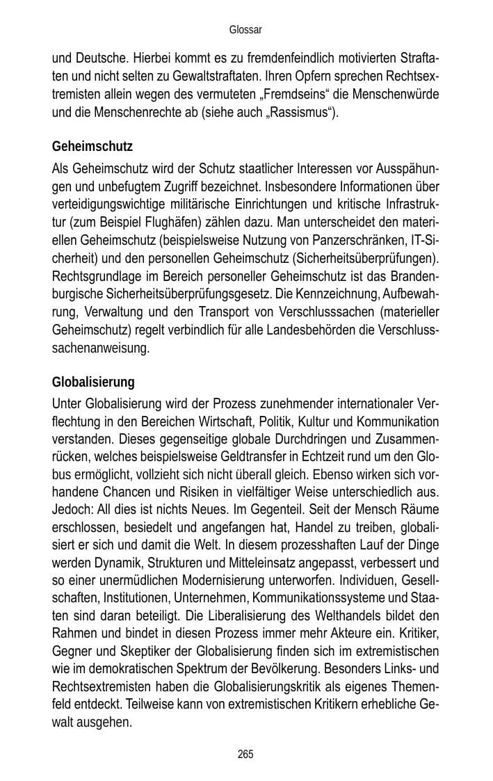 Seite 267 des Verfassungsschutzbericht 2013 Brandenburg