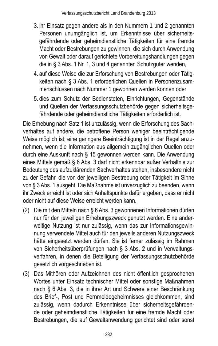 Seite 284 des Verfassungsschutzbericht 2013 Brandenburg