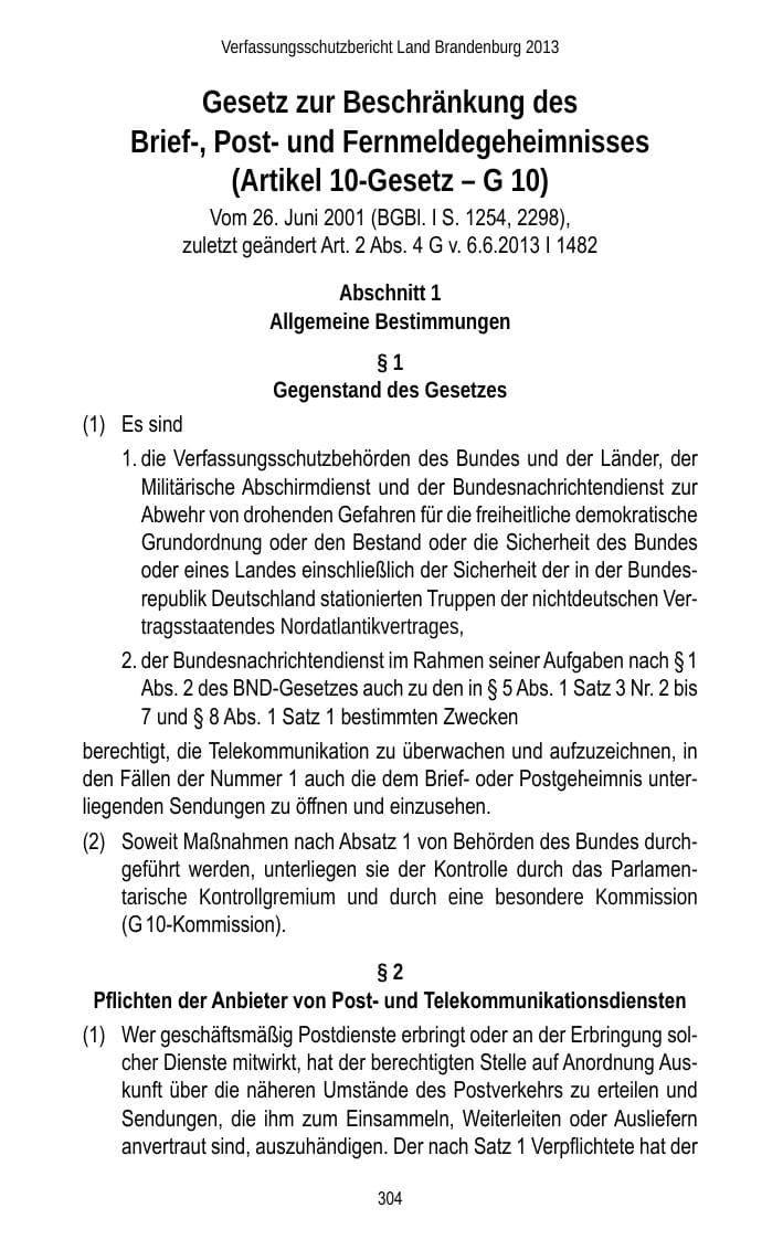 Seite 306 des Verfassungsschutzbericht 2013 Brandenburg