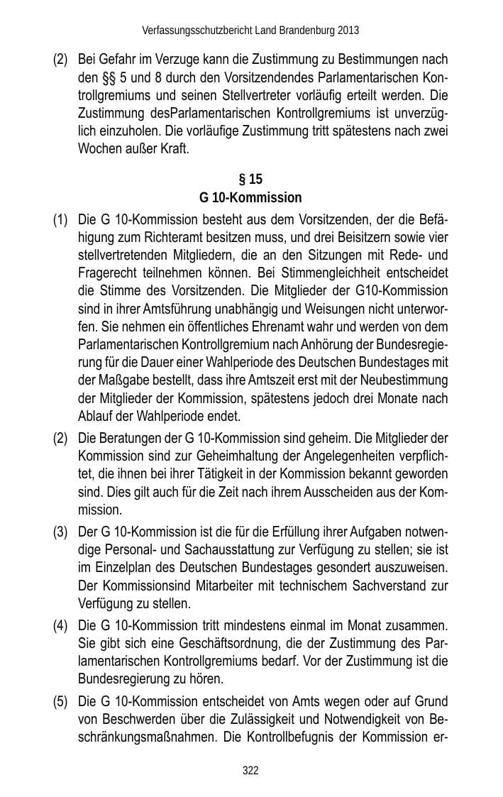 Seite 324 des Verfassungsschutzbericht 2013 Brandenburg