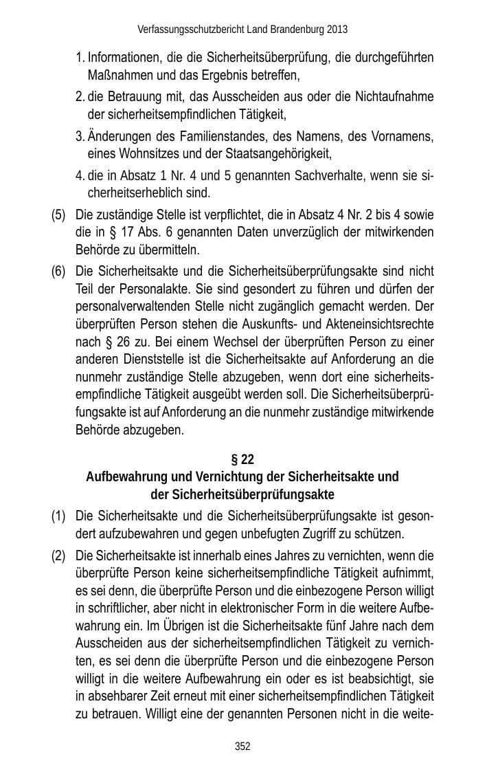 Seite 354 des Verfassungsschutzbericht 2013 Brandenburg
