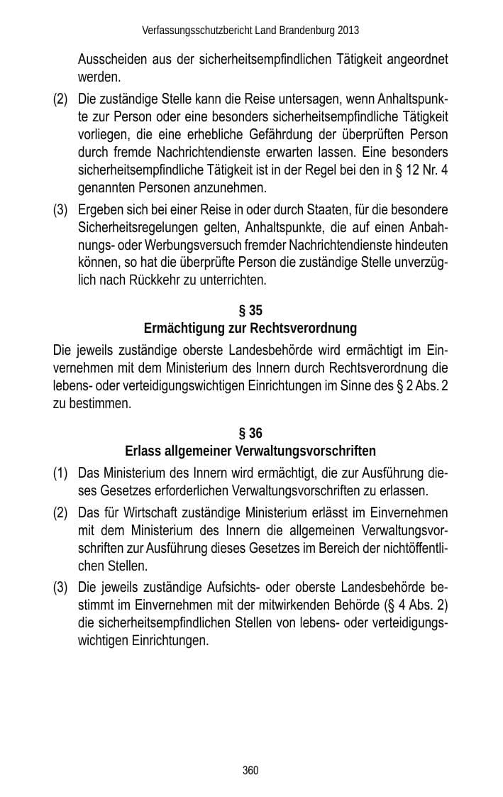 Seite 362 des Verfassungsschutzbericht 2013 Brandenburg
