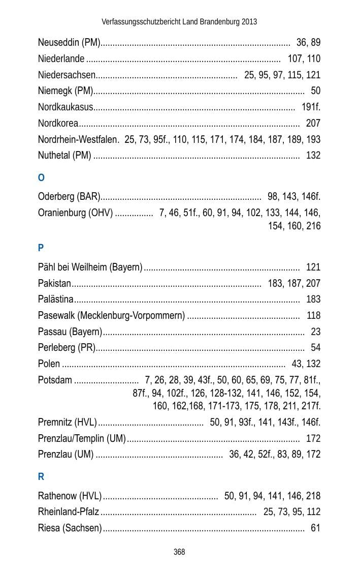 Seite 370 des Verfassungsschutzbericht 2013 Brandenburg