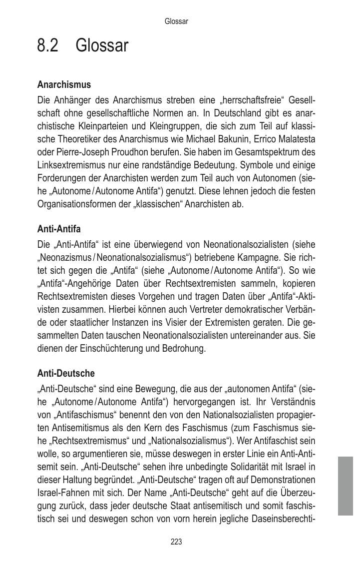 Seite 225 des Verfassungsschutzbericht 2014 Brandenburg
