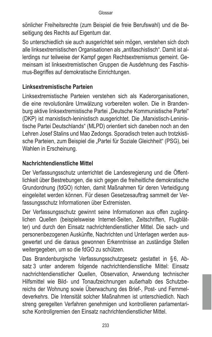 Seite 235 des Verfassungsschutzbericht 2014 Brandenburg